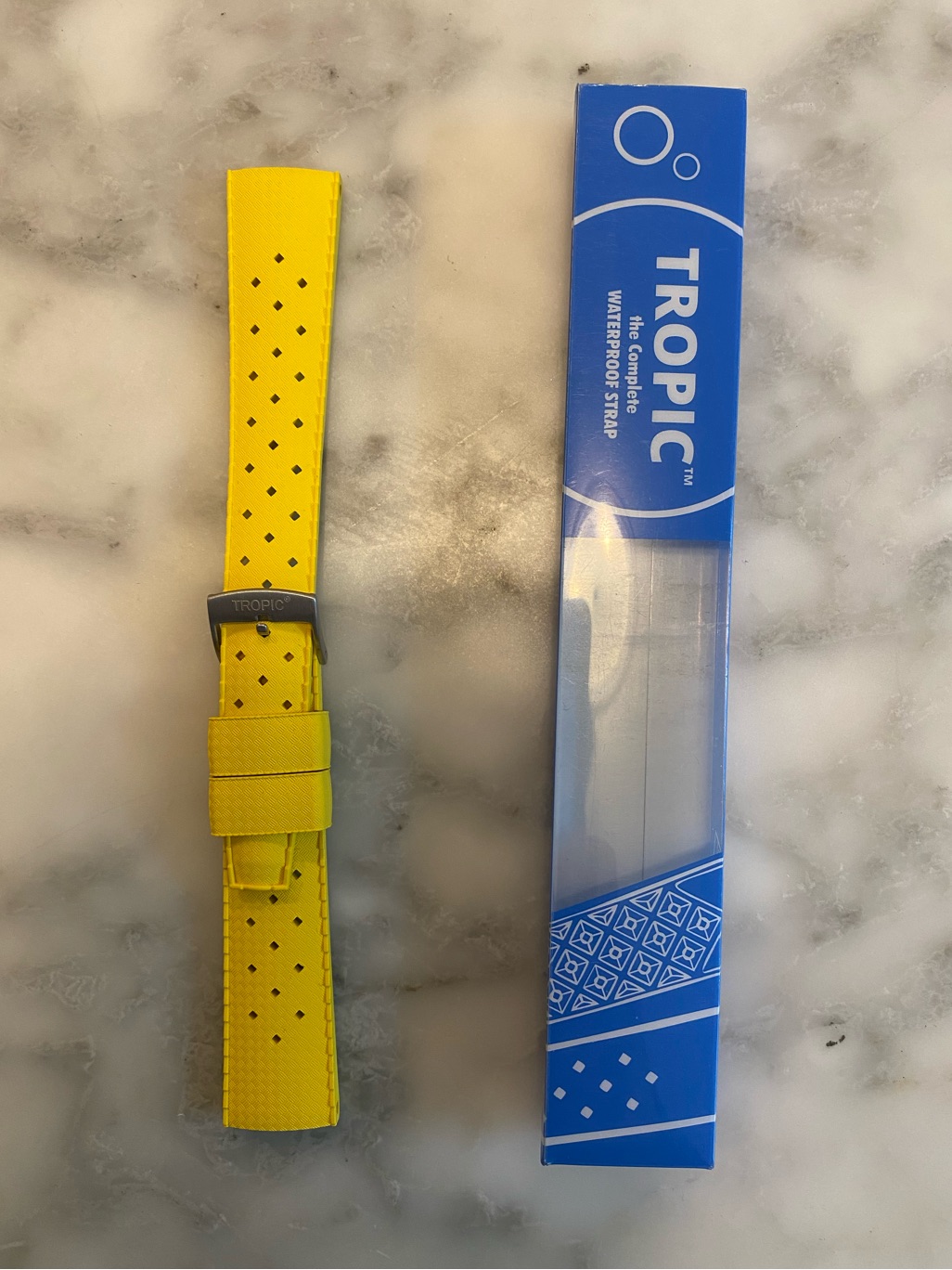 Genuine Tropic Yellow Rubber Waterproof Watch Strap 20mm Bnib